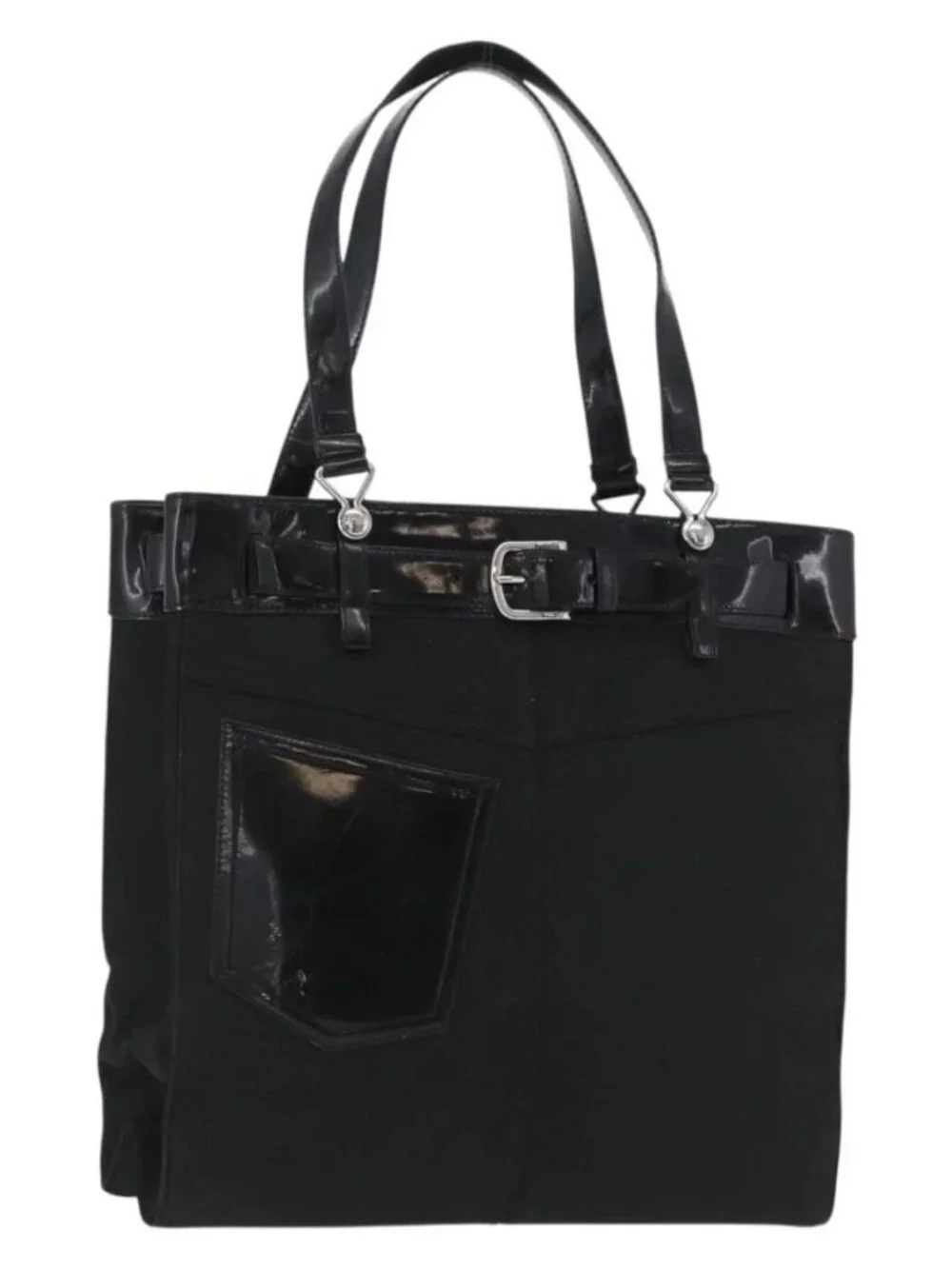 Christian Dior Tote Bag Nylon Black Silver Auth 172694 - Picture 2 of 16